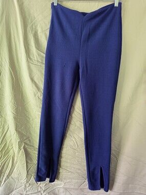 SHEIN Deep Blue Ponte Leggings with Ankle Slits